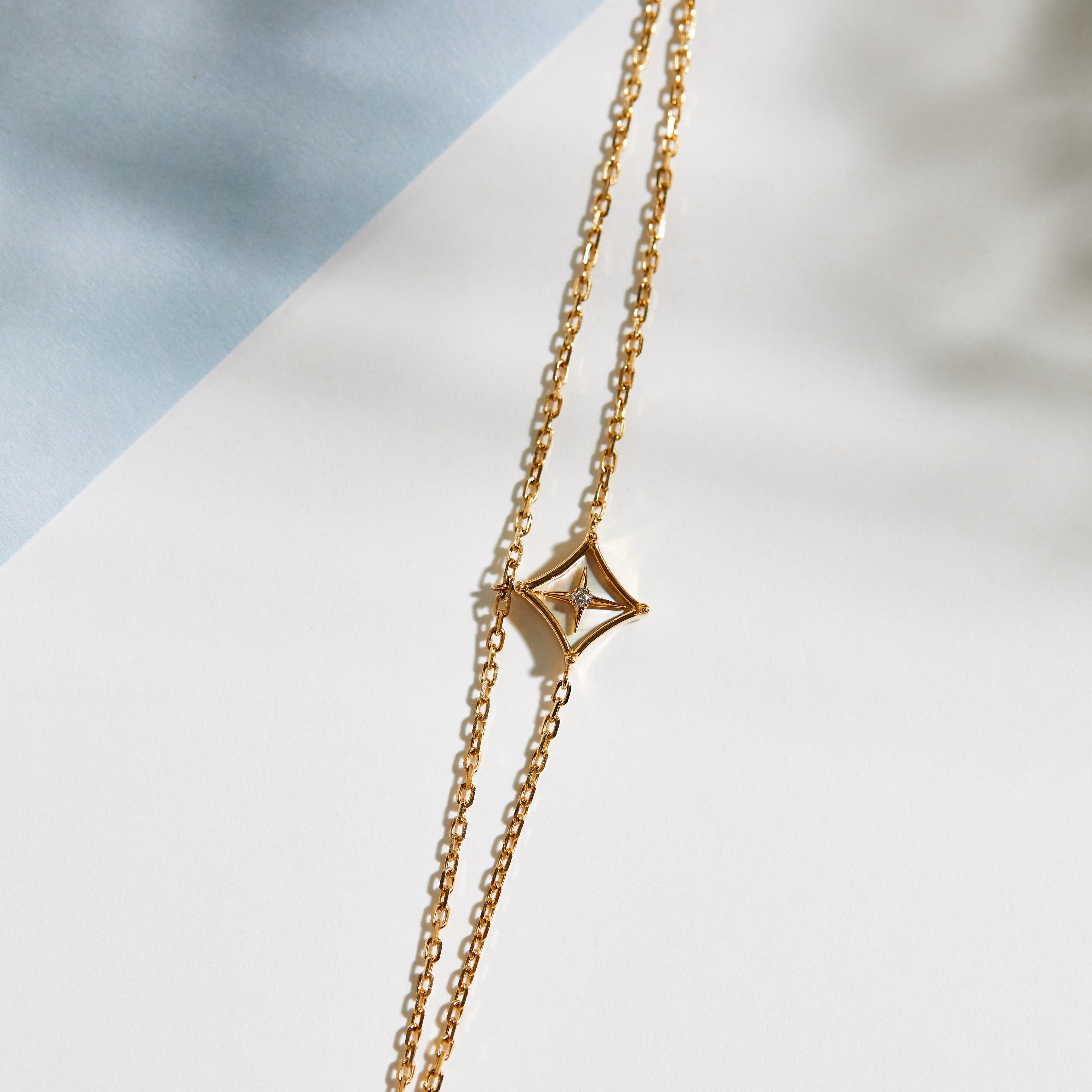 Louis Vuitton 18K Onyx & Diamond Color Blossom Bb Star Pendant Necklace